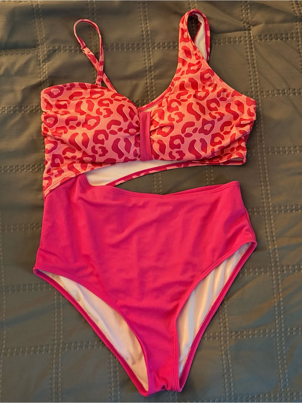 Grace + Emma Pink Leopard Bathing Suit